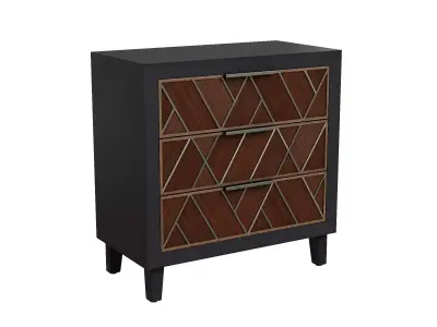 Brown Wood Contemporary Chest 3D model