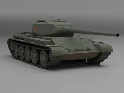 T-54 First prototype medium tank 3D model