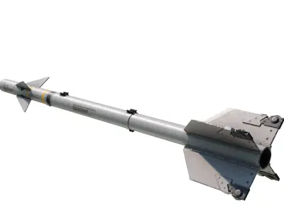 USAAF AIM-9 AIM9 Sidewinder Missile AIM9B 3D model