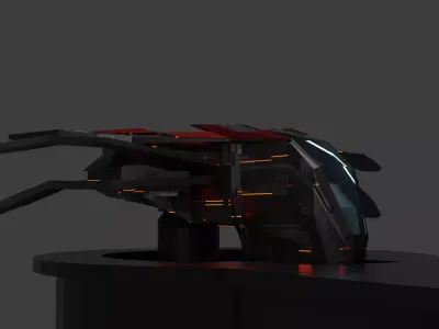 Spaceship futuristic on table 3D model