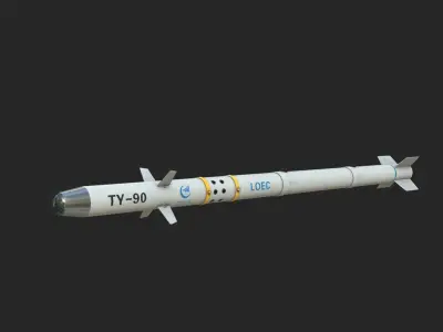 TY90 TY-90 AKK-90 AKK90 air-to-air missile Low-poly 3D model