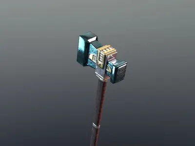 Hammer - Adamantite Low-poly 3D model