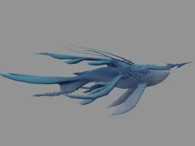 KiWhale fantasy Low Poly Low-poly 3D model