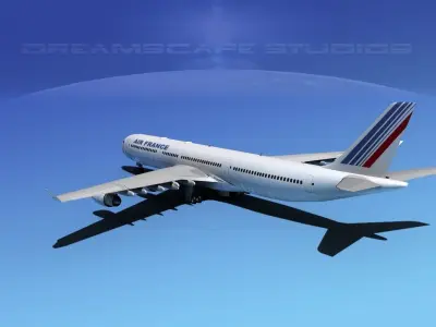 Airbus A340-600 Air France 3D model purchase