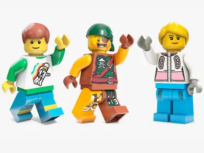 LEGO Minifigures Rigged for Cinema 4D Collection 3D model