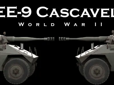EE-9 Cascavel ver 2 Free low-poly 3D model