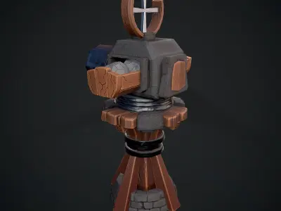 Tower Cannon Low-poly 3D model purchase