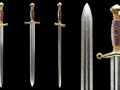 PBR Arabic Sword Pack Low-poly 3D model
