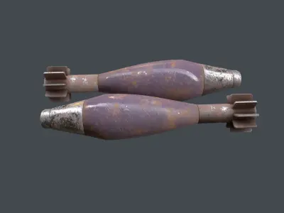 Mortar Projectile 60mm 3D model purchase