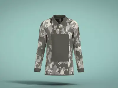 Military Outfit - T-shirt Low-poly 3D model 31