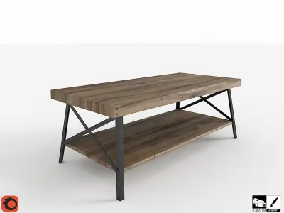 Industrial Cocktail Table Free low-poly 3D model