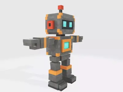 Robot Character N13 Low-poly 3D model