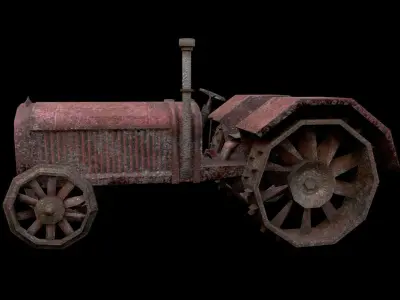 Tractor - PBR - Dirty Textured Low-poly 3D model