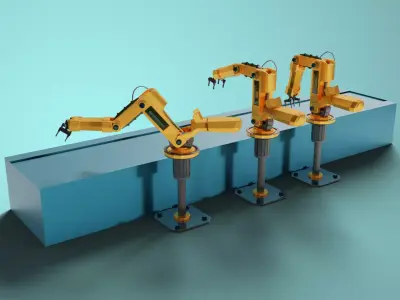 Warehouse Robot Low-poly 3D model