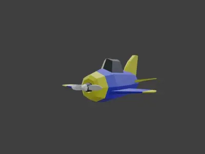 lowpoly plane airplane Low-poly 3D model