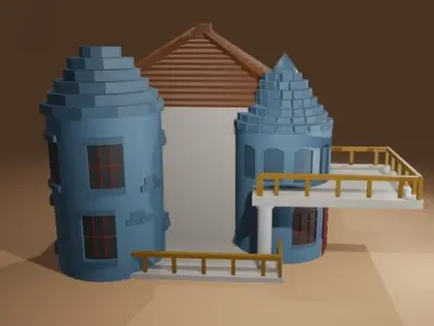house 3d  Free low-poly 3D model