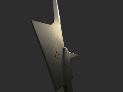 Halberds of two types Low-poly 3D model