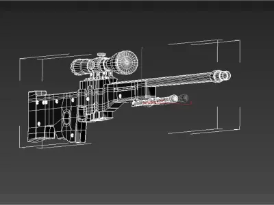 AWP Sniper Rifle Low Poly 3d Model Low-poly 3D model