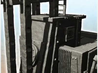 Transmission station with long distance antenna and cabin -10- 3D print model