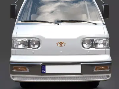Daewoo Damas II Microvan - High Detail 3D Model 3D model