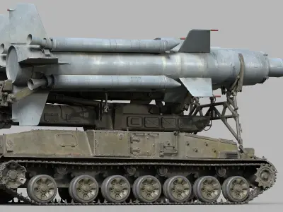 2K11 Krug  SA-4 Ganef Low-poly 3D model