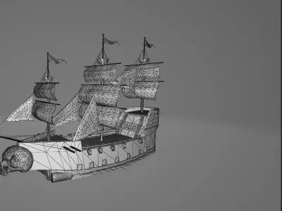 Pirate Ship 11 Low-poly 3D model