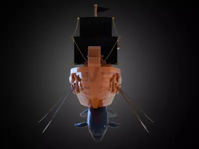 Magical Boat Low-poly 3D model