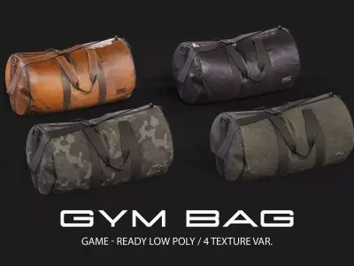 Gym Bag Asset Pack - Game-Ready and High Poly with Marvelous Low-poly 3D model