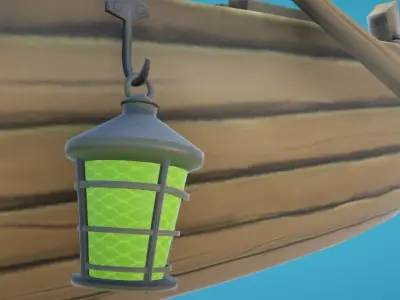 Rowing Boat Hand-Painted Low-poly 3D model