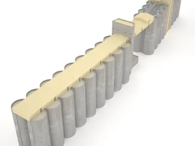 Grain silos - 03 3D model