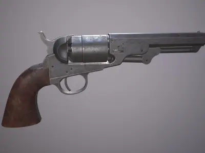 Revolver 1851 Free low-poly 3D model