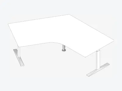 Desk - Single - Officetec - Angular - 120 Deg - Adjustable Low-poly 3D model