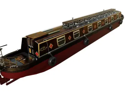 Narrowboat british canal boat 3D model