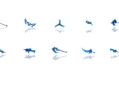 Frozen Bone Weapons 3D Model Pack