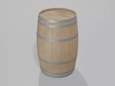 Light Toasted Lowpoly British Barrel Low-poly 3D model
