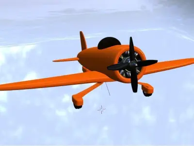 Propeller Plane-Cartoon Low-poly 3D model
