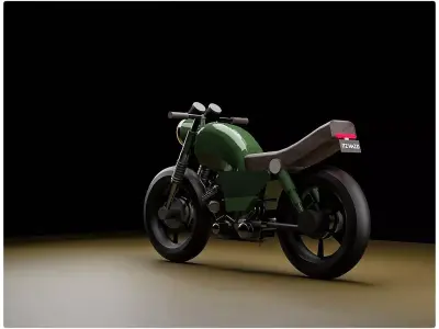 Cafe Racer Bike 3d model - for blender  Free 3D model