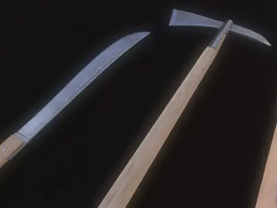 Pirate Melee Weapons Set Game Ready 3D Low-poly 3D model