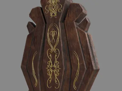 Wooden Throne Low-poly 3D model