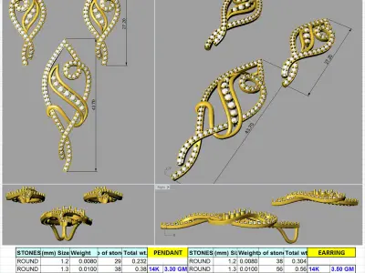 50 PLUS Pendent Set 3D print model