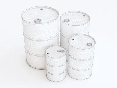 Steel barrel 01 3D model