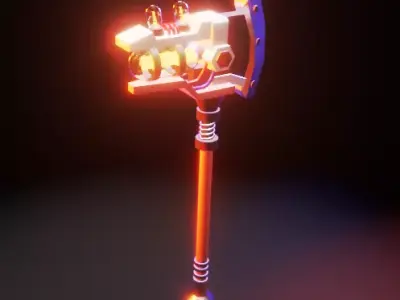 Steampunk AXE Low poly Low-poly 3D model