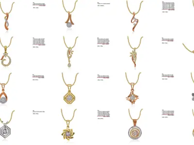 JEWELCAD 58 PENDANT FILES 3D Model Pack