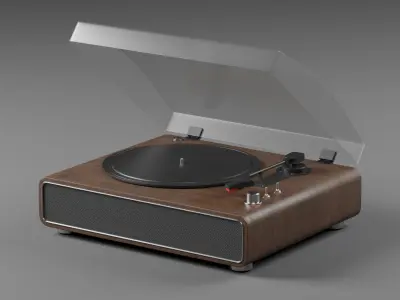 Retro turntable Low-poly 3D model
