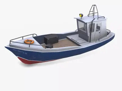 Old Boat 01 Low-poly PBR Low-poly 3D model