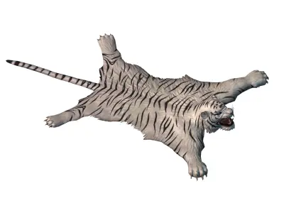 Tiger skin fur white tiger carpet low poly Low-poly 3D model