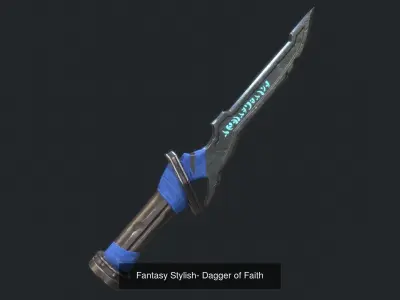 Low poly Fantasy Stylish Dagger Bundle 3D Model Pack
