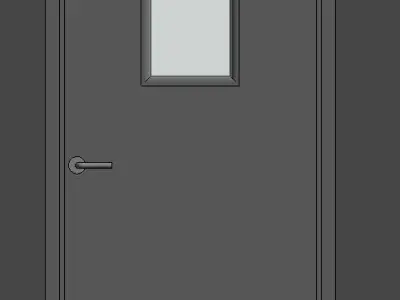 Quality Commercial  Grade Steel Door  with Window or without    Free 3D model