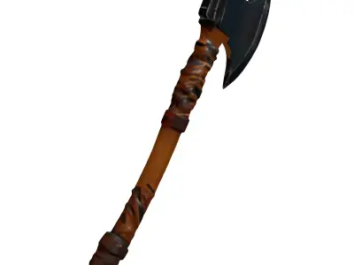 Fantasy Battle Axe Weapon Model Low-poly 3D model