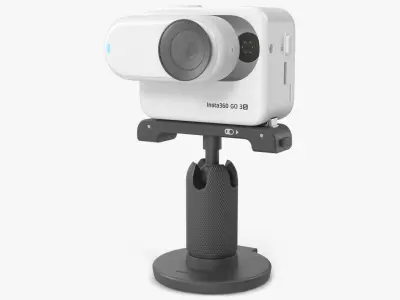Insta360 Action Camera with Flip Screen on Stand 3D model